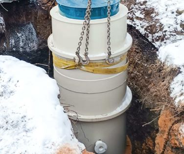 ГРИНЛОС КНС вертикальная из полипропилена диаметр 1000 мм, высота 4500 мм